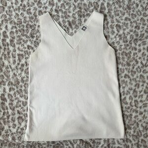 Anne KleinElegant Cream Sleeveless Top